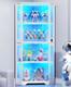 Minifigures Corner Display Case 4 Tier LED Figure Diecast Card Car Curio Cabinet
