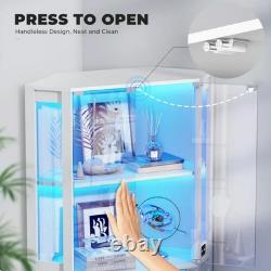 Minifigures Corner Display Case 4 Tier LED Figure Diecast Card Car Curio Cabinet