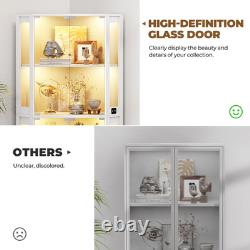 Minifigures Corner Display Case 4 Tier LED Figure Diecast Card Car Curio Cabinet