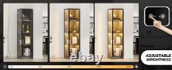 Minifigures Corner Display Case 4 Tier LED Figure Diecast Toy Car Curio Cabinet