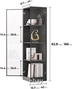 Minifigures Corner Display Case 4 Tier LED Figure Diecast Toy Car Curio Cabinet