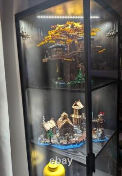 Minifigures Corner Display Case 4 Tier LED Figure Diecast Toy Car Curio Cabinet