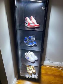 Minifigures Corner Display Case 4 Tier LED Figure Diecast Toy Car Curio Cabinet