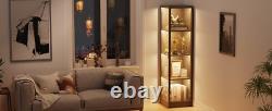 Minifigures Corner Display Case 4 Tier LED Figure Diecast Toy Car Curio Cabinet