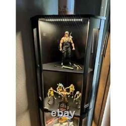 Minifigures Corner Display Case 4 Tier LED Light Figure Diecast Car Toy Cabinet