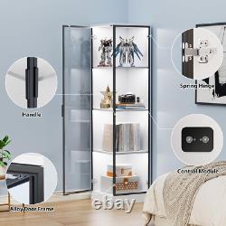 Minifigures Corner Display Case 4 Tier White LED Figure Diecast Toy Car Cabinet