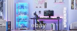Minifigures Corner Display Case White 4 Tier LED Figure Diecast Toy Car Cabinet