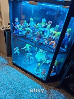 Minifigures Corner Display Case White 4 Tier LED Figure Diecast Toy Car Cabinet