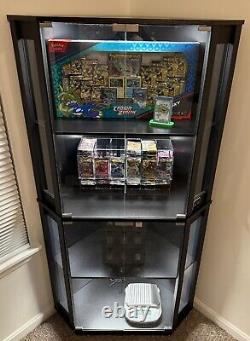 Minifigures Corner Display Case White 4 Tier LED Figure Diecast Toy Car Cabinet