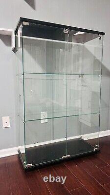 Minifigures Display Case 4 Tier Figure Diecast Model Car Glass Shelf 64 Cabinet