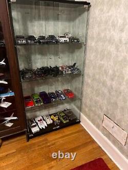 Minifigures Display Case 4 Tier Figure Diecast Model Car Glass Shelf 64 Cabinet