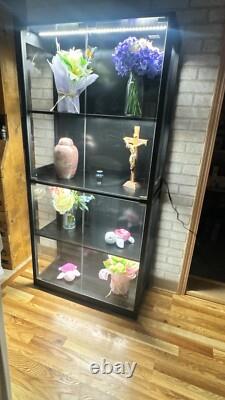 Minifigures Display Case 4 Tier LED Figure Diecast Model Car Toy Glass Cabinet