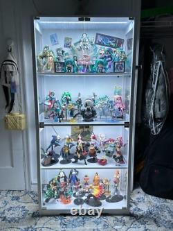 Minifigures Display Case 4 Tier LED Figure Diecast Model Car Toy Glass Cabinet