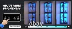 Minifigures Display Case 4 Tier LED Light 65 Figure Model Car Toy Glass Cabinet