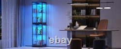 Minifigures Display Case 4 Tier LED Light 65 Figure Model Car Toy Glass Cabinet