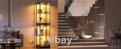 Minifigures Display Case 4 Tier LED Light 65 Figure Model Car Toy Glass Cabinet