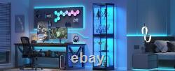 Minifigures Display Case 4 Tier LED Light 65 Figure Model Car Toy Glass Cabinet