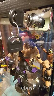 Minifigures Display Case 4 Tier LED Light Figure Diecast Car Glass Curio Cabinet