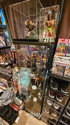 Minifigures Display Case 4 Tier LED Light Figure Diecast Car Glass Curio Cabinet