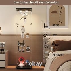 Minifigures Display Case 4 Tier LED Light Figure Diecast Car Glass Curio Cabinet