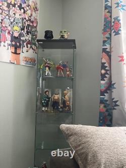 Minifigures Display Case 4 Tier LED Light Figure Diecast Car Glass Curio Cabinet