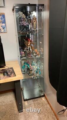 Minifigures Display Case 4 Tier LED Light Figure Diecast Car Glass Curio Cabinet
