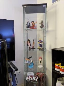 Minifigures Display Case 4 Tier LED Light Figure Diecast Car Glass Curio Cabinet