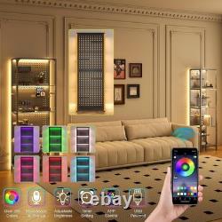 Minifigures Display Case 4 Tier Steel Glass LED Light Figure Pegboard XL Cabinet