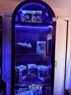 Minifigures Display Case 5 Tier Arched LED Light Action Figure Car Curio Cabinet