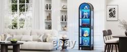 Minifigures Display Case 5 Tier Arched LED Light Action Figure Car Curio Cabinet