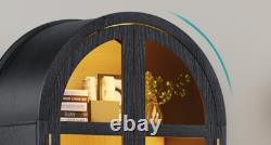 Minifigures Display Case 5 Tier Arched LED Light Figure Diecast Car Book Cabinet