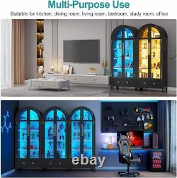 Minifigures Display Case 5 Tier Arched LED Light Figure Diecast Car Book Cabinet