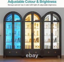 Minifigures Display Case 5 Tier Arched LED Light Figure Diecast Car Book Cabinet