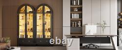 Minifigures Display Case 5 Tier Arched LED Light Figure Diecast Car Book Cabinet