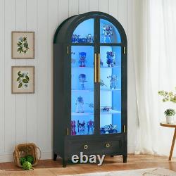 Minifigures Display Case 5 Tier Arched LED Light Figure Diecast Car Book Cabinet