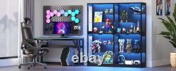 Minifigures Display Case 6 Tier 69 LED Light Figure Collectibles Glass Cabinet