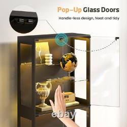 Minifigures Display Case 6 Tier 69 LED Light Figure Collectibles Glass Cabinet