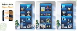 Minifigures Display Case 6 Tier 69 LED Light Figure Collectibles Glass Cabinet