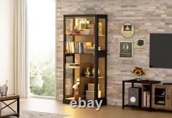 Minifigures Display Case 7 Tier 71 LED Light Figure Collectibles Glass Cabinet