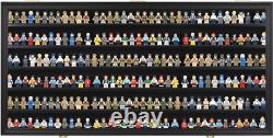 Minifigures Display Case Black 200 Pcs LEGO Figurines Wood Cabinet With Plates