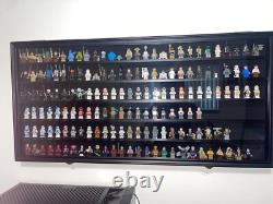 Minifigures Display Case Black 200 Pcs LEGO Figurines Wood Cabinet With Plates