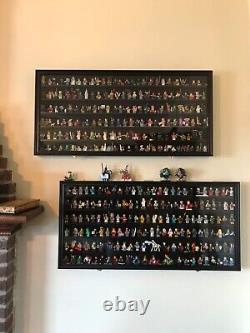 Minifigures Display Case Black 200 Pcs LEGO Figurines Wood Cabinet With Plates