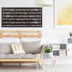 Minifigures Display Case Black 200 Pcs LEGO Figurines Wood Cabinet With Plates