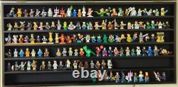 Minifigures Display Case Black 200 Pcs LEGO Figurines Wood Cabinet With Plates