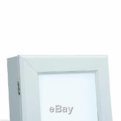 Mirrored Jewelry Cabinet Organizer Storage Display Stand Armoire Case White