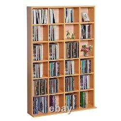 Modern Wooden Bookcase Cube Grid Display Shelves CD DVD Storage Collection Brown