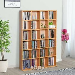 Modern Wooden Bookcase Cube Grid Display Shelves CD DVD Storage Collection Brown