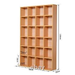 Modern Wooden Bookcase Cube Grid Display Shelves CD DVD Storage Collection Brown