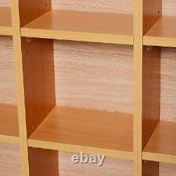 Modern Wooden Bookcase Cube Grid Display Shelves CD DVD Storage Collection Brown
