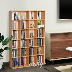 Modern Wooden Bookcase Cube Grid Display Shelves CD DVD Storage Collection Brown